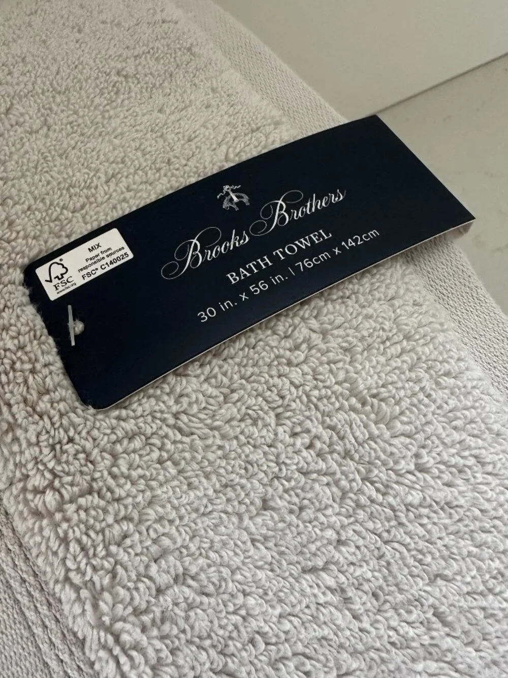 BROOKS BROTHERS Bath Towels Set of 2 Premium Turkish 100% Cotton 30
